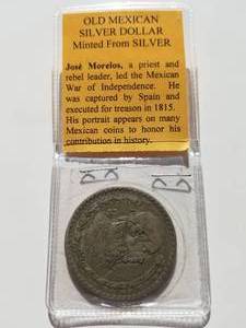 lot 5 image: Old Mexican Silver Dollar - minted from silver