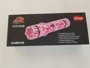 lot 100 image: Flashlight with stun gun- 4.9 million volts with carry case - usb rechargeable - new in box