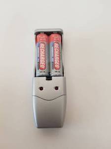 lot 103 image: Rechargeable AA battery and charger sets -total of 4