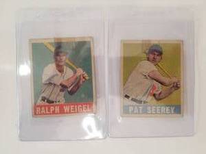 lot 208 image: R. Weigel and P Seerey vintage baseball cards