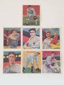 lot 212 image: Selection of 6 1935 National Chicle Co. baseball cards