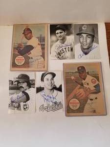 lot 215 image: Selection of Autographed baseball post cards etc.. has a COA