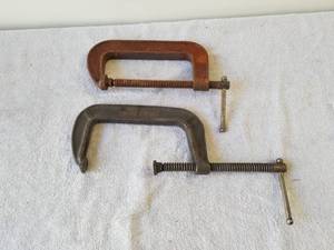 lot 243 image: Pair of 6 c-clamps, one is bent