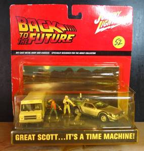 lot 52 image: BIG $ ITEM - 2002 Johnny Lightning Back to the Future Time Machine Diorama - CHECK COMPS