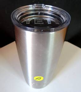 lot 157 image: LARGE STAINLESS YETI INSULATED TUMBLER WITH LID - DUPONT LOGO