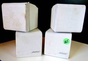 lot 165 image: Bose - Swiveling Double Cube Speakers (White)