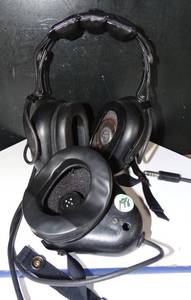 lot 198 image: VINTAGE AVIATOR STYLE HEADPHONES WITH MOUTH SPEAKER (MISSING 1 EARPAD)