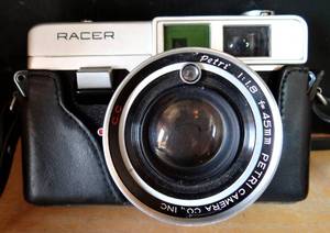 lot 232 image: 1966 Kuribayashi Petri Racer 35mm film Rangefinder Camera 45mm 1.8 lens wOriginal Case