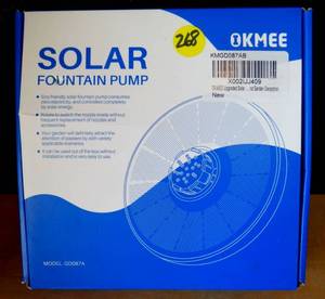 lot 268 image: OKMEE Solar Fountain Upgraded 4-in-1 Nozzle, 2.2W Solar Powered Fountain Pump with 7 Water Styles