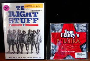lot 287 image: TOM CLANCYS POLITIKA CD (NEWSEALED) & THE RIGHT STUFF DVD LOT