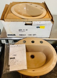 lot 66 image: Matching Pair of New Kohler 2699-8-33 Bryant Self-Rimming Lavatories