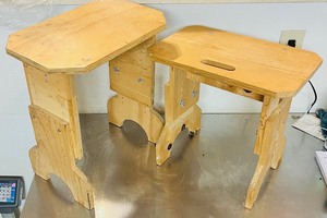 lot 68 image: Childrens Wooden Adjustable 9- 20Height TableBench Seat
