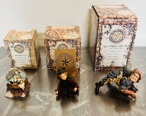 lot 71 image: Lot of 3 The Wee Folkstones Collection - Immaculate Faerieburg Waterfall #393003, Holiday Gathering #36014, The Cleaning #36302