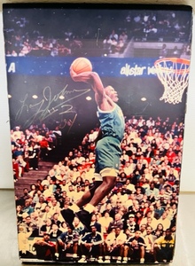 lot 126 image: 13x20 Larry Johnson Autographed Hang Wall Picture