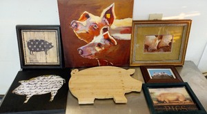 lot 147 image: 7 Piece Pig Art Lovers Bundle