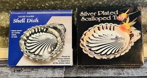 lot 130 image: Silver Plated Chadwick Shell Dish and D&ampL Scalloped Tray