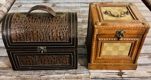 lot 155 image: Two Ornate and Distinctive Handmade Jewelry or Treasure Boxes