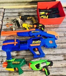 lot 171 image: Lot of Buzz Bee Toys Air Warriors Blasters wOther Assorted Pistols and Accessories
