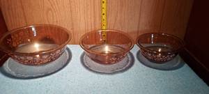 lot 13 image: 3 Vintage Corning Ware Nested mixing bowl
