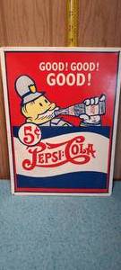 lot 24 image: Tin Pepsi Cola Sign