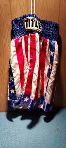lot 41 image: Title American Flag boxing trunks size XL