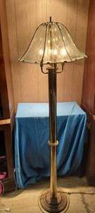 lot 44 image: Vintage Lamp with glass shade.
