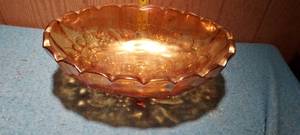 lot 45 image: Vintage Carnival glass footed bowl