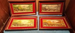 lot 46 image: Set of 4 paintings depicting each season