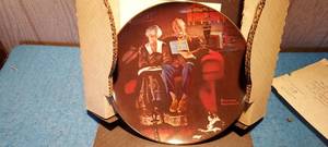 lot 89 image: vintage Norman Rockwell evenings ease plate with certificate