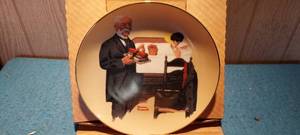 lot 91 image: Vintage Norman Rockwell school fever plate with certificate