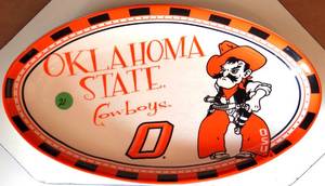 lot 21 image: The Memory Company - NCAA Oklahoma State Gameday Ceramic Platter $$