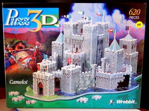 lot 49 image: PUZZ 3D CAMELOT Jigsaw Puzzle 3 Dimensional 620 Pieces Wrebbit 1995 $$