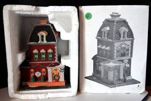lot 51 image: Department 56 Heritage Village Collection. Christmas in the City Series.1992 Uptown Shoppes Haberdashery #5531-0 $$$