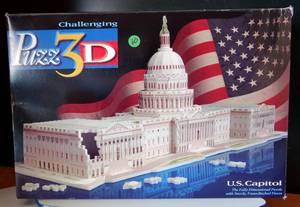 lot 60 image: 3D U.S. Capitol Building Puzzle. By Milton Bradley Sealed 718 Pieces $$
