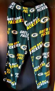 lot 63 image: GREEN BAY PACKERS - NFL TEAM APPARREL PAJAMA BOTTOMS - SIZE LARGE