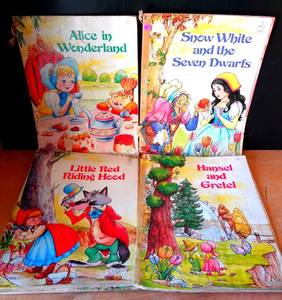 lot 83 image: 1987 Stoneway Books Giant Jumbo Story Book Kids Classroom 14x19 Colorful - ALICE IN WONDERLAND, SNOW WHITE, HANSEL & GRETAL, &LITTLE RED RIDING HOOD