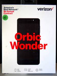 lot 90 image: VERIZON Prepaid ORBIC WONDER 4G LTE Black 16GB Smartphone NEW SEALED $$
