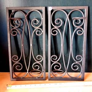 lot 107 image: ORNATE WALL DISPLAYS FOR CANDLES OR FLOWERS - MADE OF METAL
