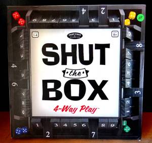 lot 111 image: NEW University Games Board Game Shut-The-Box 4 Way Play Multi, 14 - OPEN BOX