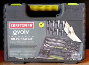 lot 115 image: Craftsman, Evolv 101 pcs, Mechanics Tool Set, Tools Sockets Wrench Screwdrivers $$$