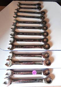 lot 127 image: PITTSBURGH RACHETOPEN BOX WRENCH SET SAE & METRIC - 13 PIECES AS SHOWN