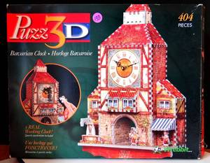 lot 133 image: Puzz 3D Bavarian Clock Wrebbit Working Clock Jigsaw Puzzle 404 Pcs.