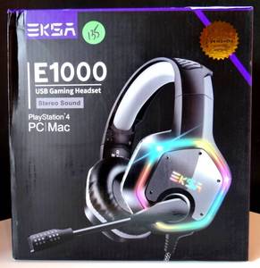 lot 135 image: EKSA E1000 Gaming Headphones -Earphone With Mic Flash LED Wired Virtual Surround - PLAYSTATION 4PCMAC $$ - NEW IN BOX