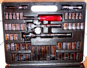 lot 138 image: DURALAST 50 PIECE RACHET & SOCKET SET IN HARD CASE - APPEARS UNUSED $$