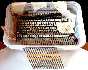 lot 140 image: Grip-Rite Collated Framing Nails Plastic Strip Round Head Smooth Shank 3 X .120 $$