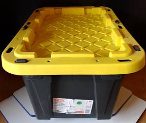 lot 141 image: HDX 12 GALLON TOUGH TOTE WITH ASSORTMENT OF TOOLS AS SHOWN