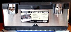 lot 158 image: Ironton 20in. Stainless Steel Toolbox  20in.W x 9in.D x 10in.H $$