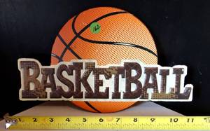 lot 162 image: CUTE BASKETBALL METAL WALL HANGING SIGN