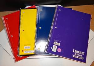 lot 175 image: LOT OF 4 - 70 PAGE WIDE RULE NOTEBOOKS