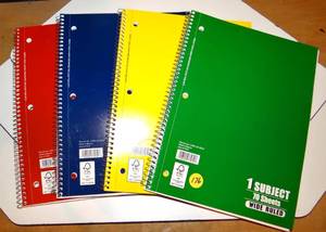 lot 176 image: LOT OF 4 - 70 PAGE WIDE RULE NOTEBOOKS